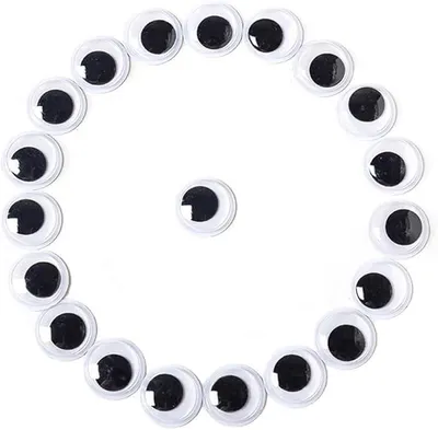 Zdjęcie produktu dla Ruchome Oczy Samoprzylepne 18 mm 300 szt Oczka do Dekoracji DIY