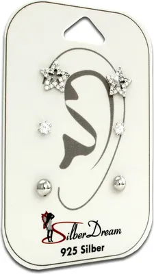 Image de SilberDream Set de 3 boucles d'oreilles Boucles d'oreilles 925 Argent Zirconia Femme SDS607WJ