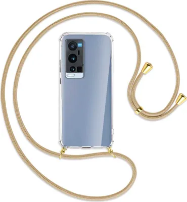 Produktbild von Handykette Backcover-Schutzhülle mit Band (Metall goldfarben) für vivo X60 Pro Plus 5G - caramel
