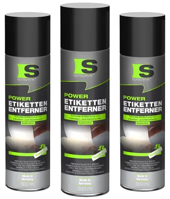 Produktbild von Spraytive 3x 500ml Power Etikettenentferner – Acetonfrei, Klebereste-Entferner & Etikettenlöser, Reiniger für Aufkleber & Markierungsfarben