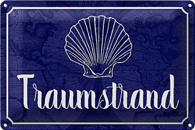 Produktbild von Blechschild Spruch 18x12cm Traumstrand Meer Urlaub