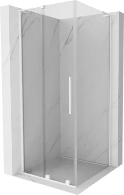 Zdjęcie produktu dla Mexen Velar L Kabina Prysznicowa 110x110 cm, Biała, Drzwi Rozsuwane