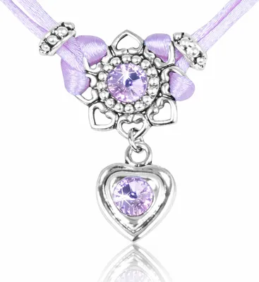 Produktbild von LUISIA® Halskette "Chiara" Herzblüte - Kristalle von Swarovski® | Flieder