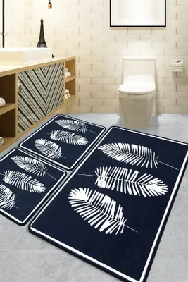 Produktbild von Mijolnir, Hoja - Black, Badematten-Set (3-teilig), Schwarz, 100% POLYESTER, 40 x 60 cm