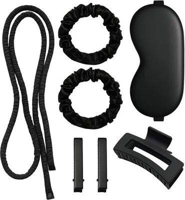 Produktbild von Unyqoos® Hitzefreies Lockenband-Set – Haarband zum Formen von Locken ohne Hitze, über Nacht tragbar, leicht, für alle Haartypen, mit Anleitung