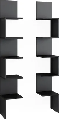 Produktbild von Eckregal Vicco Paolo Schwarz 28 x 175.4 cm 2er Set, Model 52098