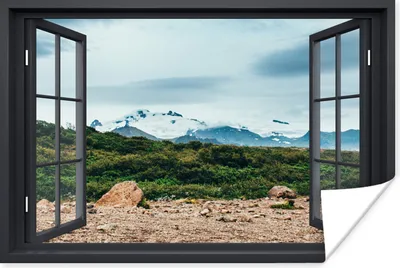 Produktbild von MuchoWow® Poster Aussicht - Berge - Gras 120x80 cm - Bilder