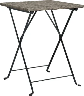 Zdjęcie produktu dla vidaXL Stolik bistro składany szary 55x54x71 cm z polirattanu