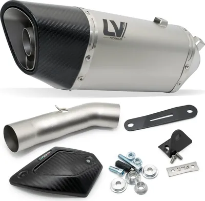 Immagine prodotto di Silenziatore posteriore LeoVince LV-14 R omologato, in titanio, con terminale in carbonio e paraspruzzi, compatibile con Kawasaki Z 900 anni di produzione 2020-2024 E4 / E5