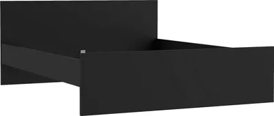 Image de Lit Nada double pour matelas box 160x200 cm, noir mat.