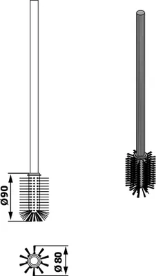 Produktbild von WC-Bürste mit Handgriff, Ø 70mm, Edelstahl matt