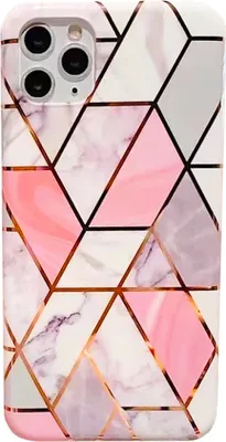 Produktbild von Hülle für Apple iPhone 12/12 Pro - Marmor TPU Schutzhülle Handyhülle Case - Rosa