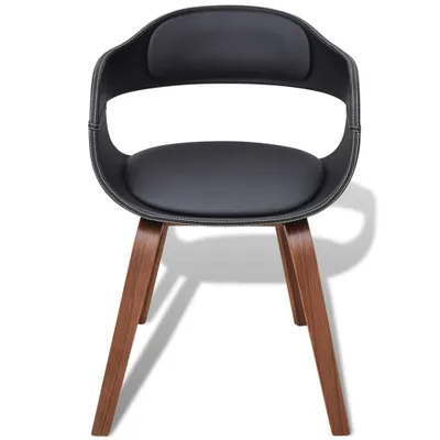 Immagine prodotto di vidaXL Sedie da pranzo 4 pezzi in legno curvato nero e Pelle finta