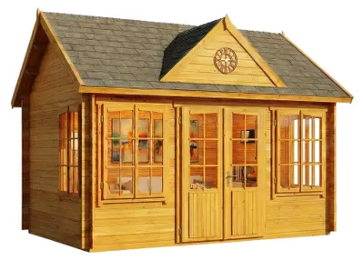 Produktbild von Alpholz Gartenhaus Clockhouse 440x340cm aus Holz Imprägniert 28mm Wandst.