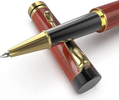 Produktbild von Luxe Holz-Bambus Rollerballpen Set - Nachfüllbare Stiftset für Kalligrafie und Zeichnen in Geschenkbox
