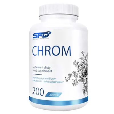 Produktbild von SFD Chrom, 200 Tabletten – Hochdosiertes Nahrungsergänzungsmittel zur Stoffwechselunterstützung