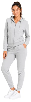 Produktbild von Damen Jogginganzug einfarbig 100% Baumwolle 586 Grau L