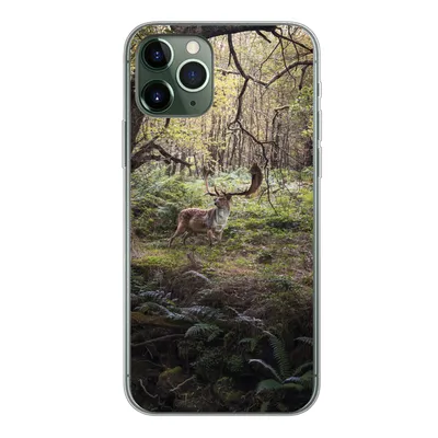 Produktbild von MuchoWow® Handyhülle Schutzhülle Hülle für iPhone 11 Pro Waldtier - Hirsch - Sonne Silikon Softcase Handy Hülle - Handy