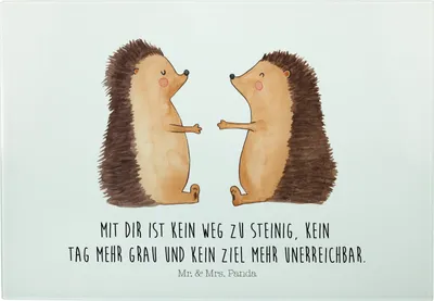 Produktbild von Mr. & Mrs. Panda Schneidebrett Igel Liebe - Weiß - Geschenk, vesperbrett, Hochzeit, Partner, Servierplatte, Glas, Vesperplatte, Liebesbeweis, Freundin, Schneideunterlage