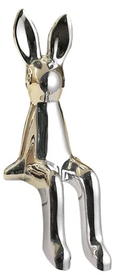 Produktbild von Sitzende Hasenstatue, beflockte Hasenfigur, Osterhasen-Ornament für Wohnzimmerschrank, Tischdekoration