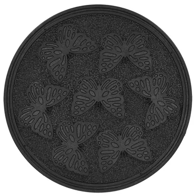 Produktbild von Esschert Design Trittplatte Schmetterlingsdekor Schwarz Ø 30 cm aus Gummi
