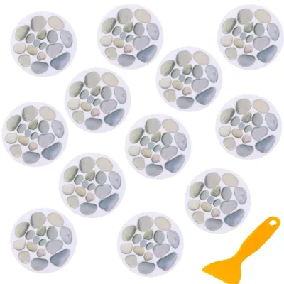 Produktbild von 12 Stück Badaufkleber - Antirutsch Selbstklebend für Dusche und Bad