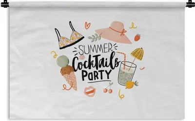 Produktbild von MuchoWow® Wandteppich Wandbehang Sommer - Cocktail - Bikini 150x100 cm Tapisserie Dekoration Wandtuch - Waschbar - Tapisserien - Wand-Decke