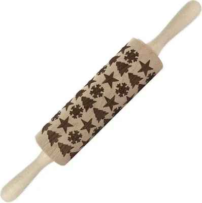 Image de Rouleau à pâtisserie en bois motif noël 39 cm Fackelmann Noël