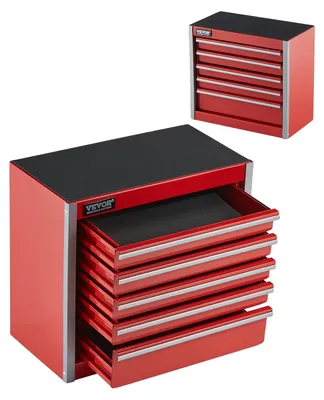 Productafbeelding van VEVOR metalen gereedschapskist, 8,6 inch, draagbare metalen gereedschapskist, robuust staal met kogellageropening en poedercoating, rood