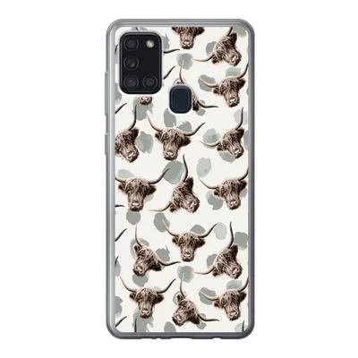Produktbild von MuchoWow® Handyhülle Schutzhülle Hülle für Samsung Galaxy A21s Kuh - Schottischer Highlander - Tiere Silikon Softcase Handy Hülle - Hartschale