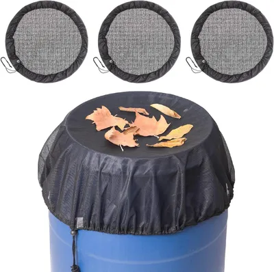 Productafbeelding van Regenton Hoes - Wateropvangbak Beschermer - Regenwater Opvangen - Fijnmazig Gaas - 3 Stuks 95 cm - Zwart