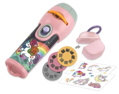 Image de Lampe jouet projecteur Ambo Licornes - rose multicolore USB