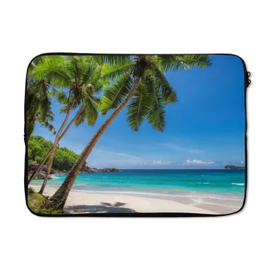 Produktbild von MuchoWow® Laptop Hülle 13 Zoll Strand - Palme - Meer - Insel Laptoptasche - Laptophülle - Sleeve - Rundumschutz