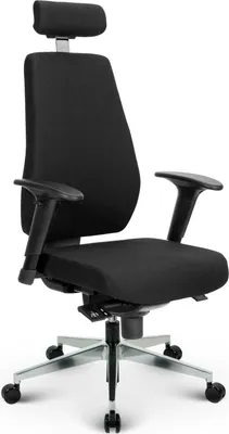 Produktbild von VERSEE V1404 Chefsessel Schwarz aus Stoff – ergonomischer Schreibtischstuhl, hochwertiger Bürostuhl, bequemer Drehstuhl, bis 150 kg belastbar