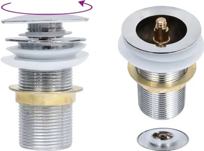 Obrázek produktu pro Umyvadlová výpusť bez přepadu chrom 6,4 x 6,4 x 9,1 cm