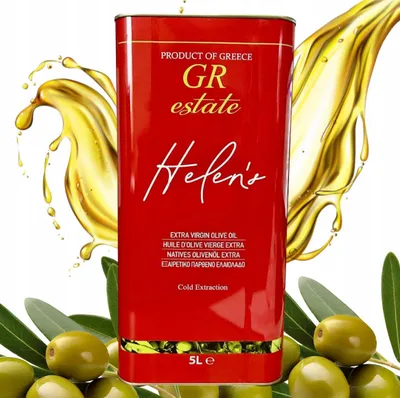 Produktbild von GR Estate Helens Olivenöl Extra Vergine 5 L – Griechisches Kaltgepresstes Olivenöl aus Koroneiki-Oliven