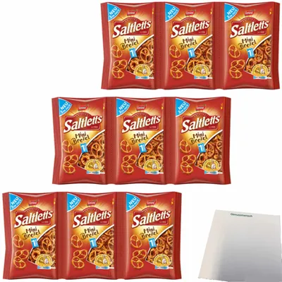Produktbild von Lorenz Saltletts Mini Brezel 3er Pack (9x40g Packung) + usy Block