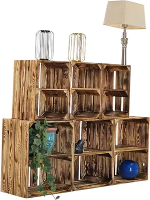 Immagine prodotto di Cassette per la frutta Scaffale in legno 50 x 40 x 30 cm e 40x302x26 6er SET Quer