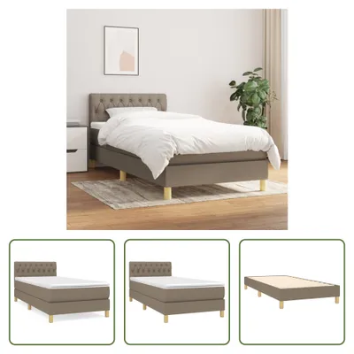 Produktbild von The Living Store Boxspringbett mit Matratze Taupe 100x200 cm Stoff
