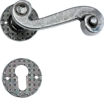 Produktbild von UHRIG DRÜCKERPAAR + 4x ROSETTEN Set Klinke Antik Eisen Türdrücker Klinke Griff