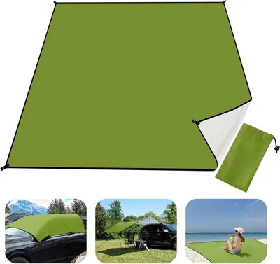 Produktbild von Stranddecke, sandabweisend, Outdoor-Decke, ultraleichte Picknickdecke, wasserdicht, 210 x 200 cm, campingdecke, sandabweisend, wasserdicht und 4