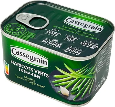 Obrázok produktu pre Zelená fazuľka Cassegrain Extra Fine - prvotriedna kvalita a čerstvosť v každej plechovke