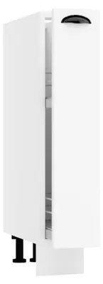 Produktbild von Küchenunterschrank Weiß - 15 cm - mit Schublade und Korb mit 2 Einlegeböden - ohne Arbeitsplatte - Modulküche