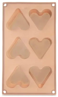 Produktbild von Orion | Muffinform - 29x17,5x3,8 cm - Antihaftbeschichtet - Silikon - Herz Backform Beige