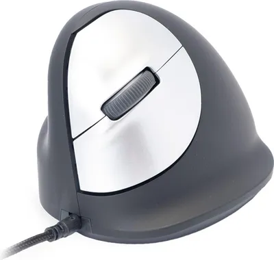 Produktbild von R-Go Tools Ergonomische Maus R-Go HE Break mit Pausensoftware, groß (Handlänge ≥ 185mm), für Linkshänder, verkabelt, schwarz, Linkshändig, Vertikale Ausführung, Optisch, USB Typ-A, 2400 DPI, Schwarz