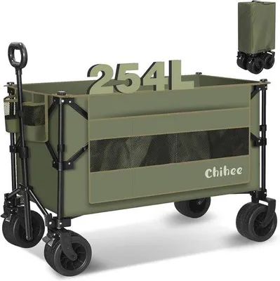 Productafbeelding van Inklapbare Handwagen 254L - Multifunctionele Tuinwagen met All-Terrain Wielen
