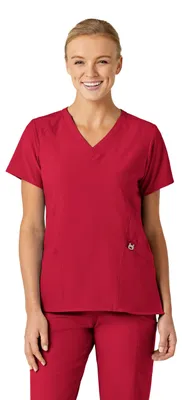 Image de WonderWink, chemisier à enfiler pour femmes, modèle W123, hauts à col en V stylisé