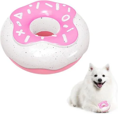 Produktbild von Famanu Hundespielzeug Gummidonut mit Quietscher – Extra robustes Kauspielzeug – Für mittelgroße Hunde