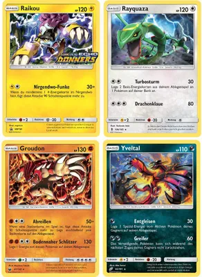 Produktbild von Pokemon Karten Deutsch - 4 verschiedene, legendäre und mythische Pokemon