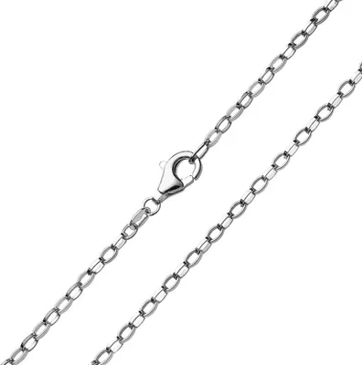 Produktbild von MATERIA 2mm Erbskette Silber 925 oval geschlagen Damen Herren Halskette rhodiniert #K68